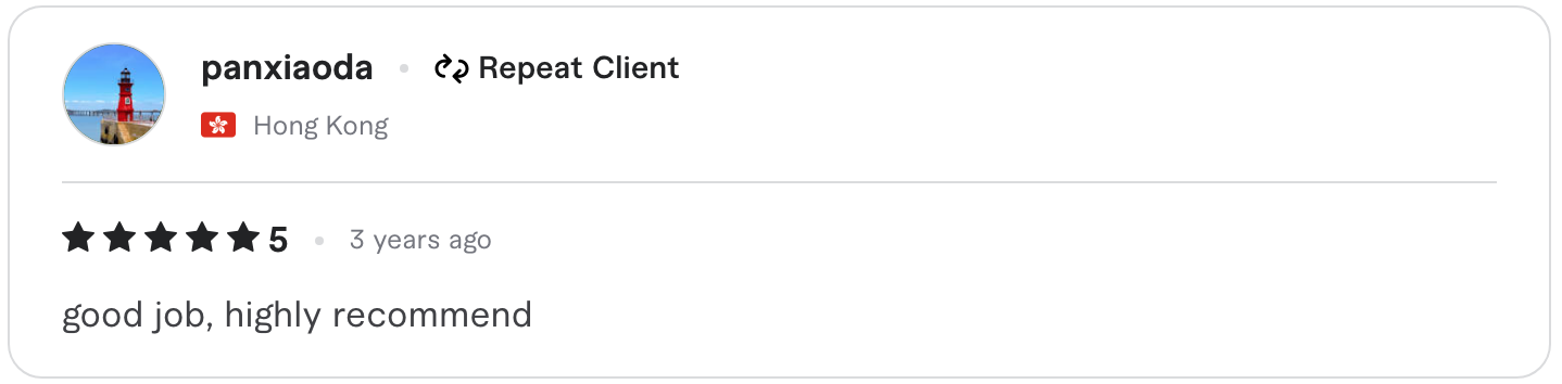 Verified Fiverr review